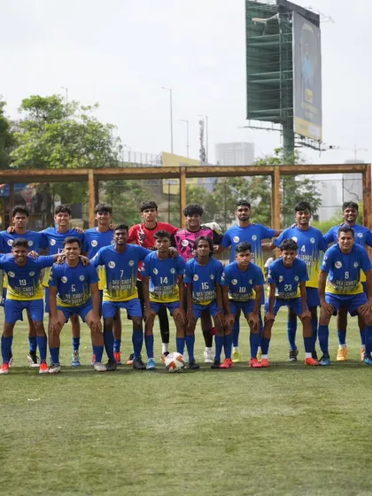 Our squad stands together before a tough match against UCFC, showcasing our unity.