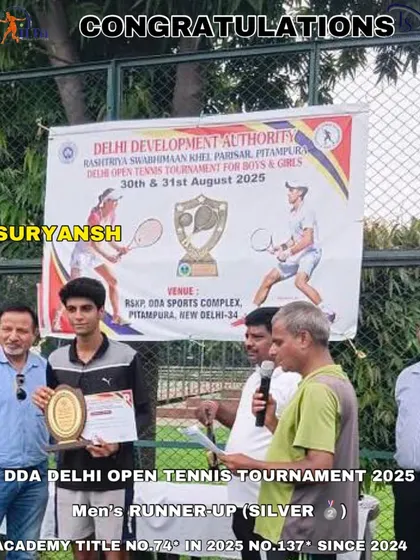 Suryansh, the Men's category runner up at the DDA Delhi Open. This was his first time competing in the men's category, and he delivered a brilliant performance, proving he is ready for the next level.