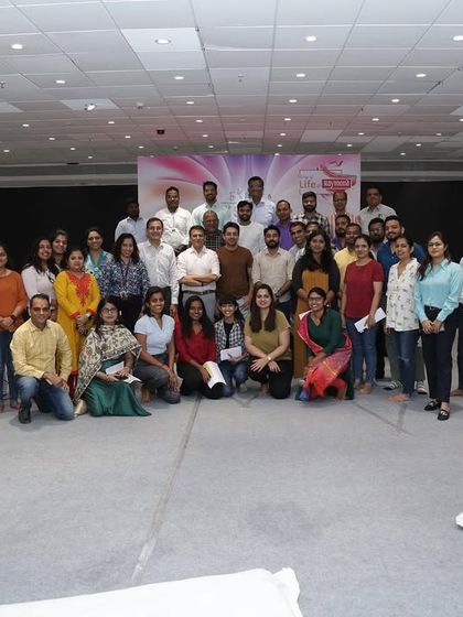 A group photo from our memorable music workshop with the Raymond team, capturing the positive energy and shared experience of the day.