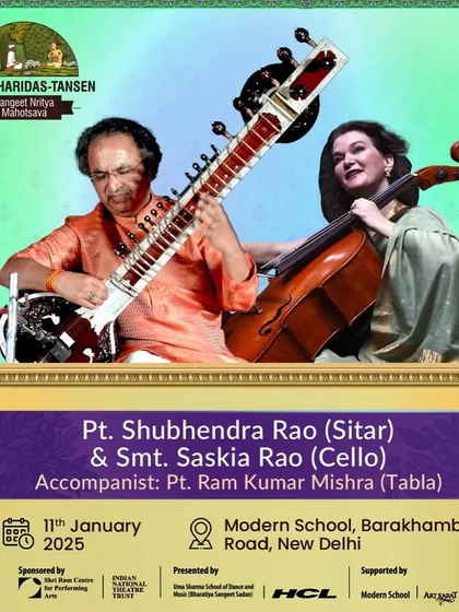 Poster for the premier Swami Haridas Tansen Sangeet Nritya Mahotsav in Delhi, a grand success year after year.