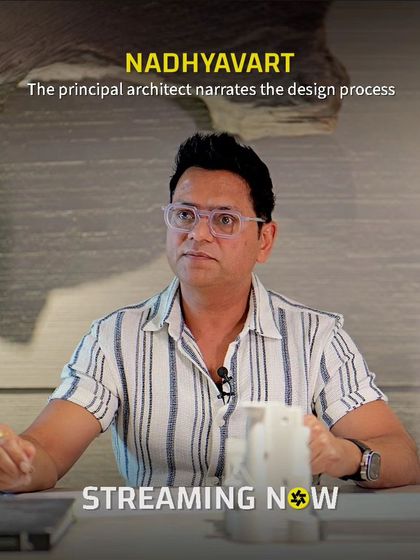 Here I am narrating the design process for the Nadhyavart project. It is important for me to share the story behind the design, from the initial concept to the final details, to give a deeper understanding of the work.