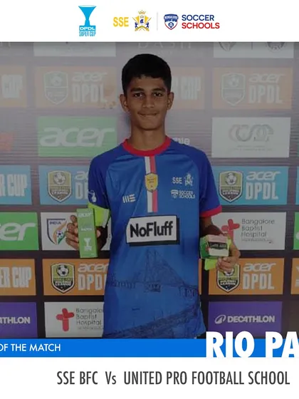 Congratulations to Rio Pane for being named Player of the Match at the U15 DPDL Super Cup. His elite performance is a testament to his hard work and our training program.