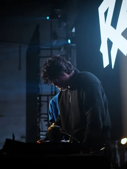A focused moment before my opening set for Talwiinder. Getting in the zone and preparing to warm up the massive crowd.