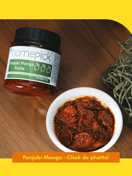 Chak de phatte! Our Punjabi Mango pickle brings the bold and robust flavours of Punjab to your plate. It's a classic that pairs perfectly with almost any Indian meal.