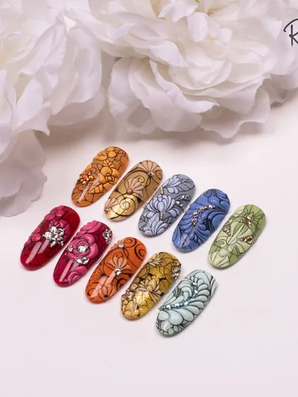 Another shot of the same floral designs, showing the detail and craftsmanship.