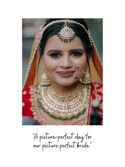 A beautiful close-up portrait of Payal, her intricate jewelry and makeup perfectly captured.