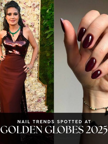 A deep, vampy red is a classic red carpet choice. This glossy burgundy manicure, seen at the Golden Globes, is perfect for a sophisticated and powerful look.