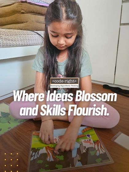 A young learner is focused on completing a picture puzzle. This isn't just a game; it's an exercise in pattern recognition and problem decomposition, breaking a big picture into smaller, manageable parts, a key skill in computational thinking.