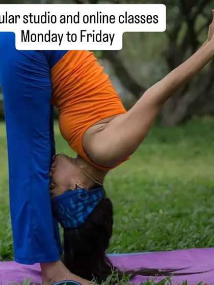 A deep forward bend like Padahastasana helps release the spine and calm the mind. I offer regular studio and online classes from Monday to Friday, with batches in the morning and evening to fit your schedule.
