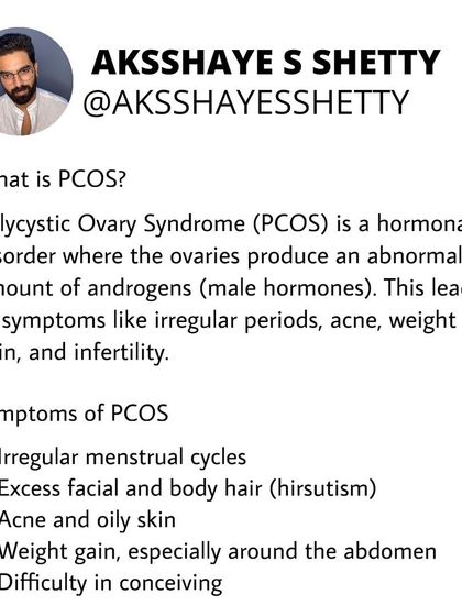 PCOS (Polycystic Ovary Syndrome) is a hormonal disorder characterized by an abnormal amount of androgens (male hormones). This leads to symptoms like irregular cycles, excess hair growth, acne, and difficulty conceiving.