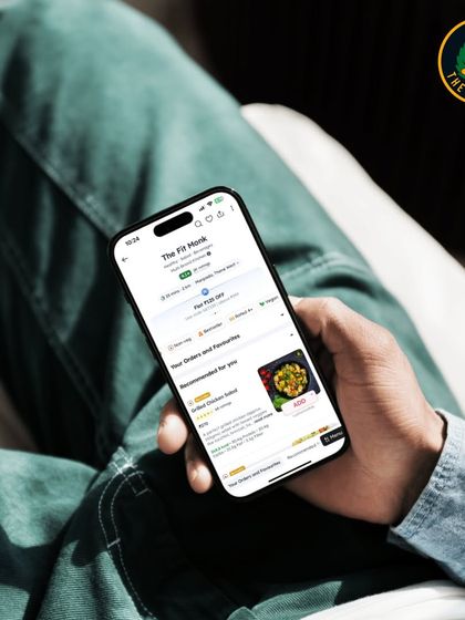 Healthy food is just a few taps away. This image shows how easy it is to order from The Fit Monk on your phone.