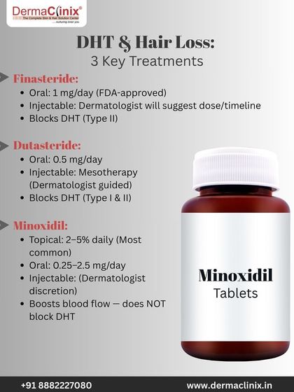 We break down three key treatments for DHT-related hair loss: Finasteride, Dutasteride, and Minoxidil. Each works differently and requires medical guidance for proper dosage and application.