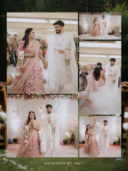 This collage documents the couple's grand entrance, complete with a smoke machine for a dramatic effect. We capture the 'wow' moments of your reception.