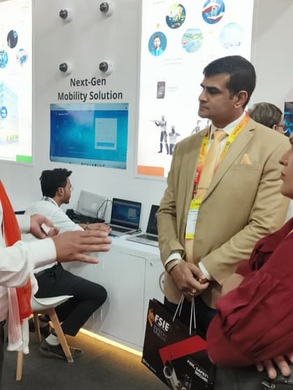 We are passionate about our next-generation mobility solutions. An engaging discussion with visitors at FSIE 2025 about our latest technological advancements.