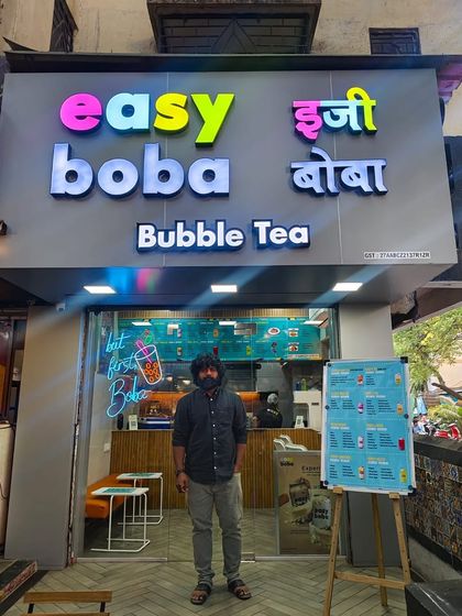 Another shot of Vishal's cafe, "easy boba." His journey from student to owner is a powerful reminder that with the right skills and passion, anything is possible.