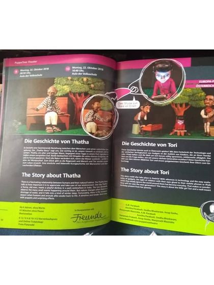 Our show 'The Story about Thatha' featured in the official programme for the puppetry festival in Germany.