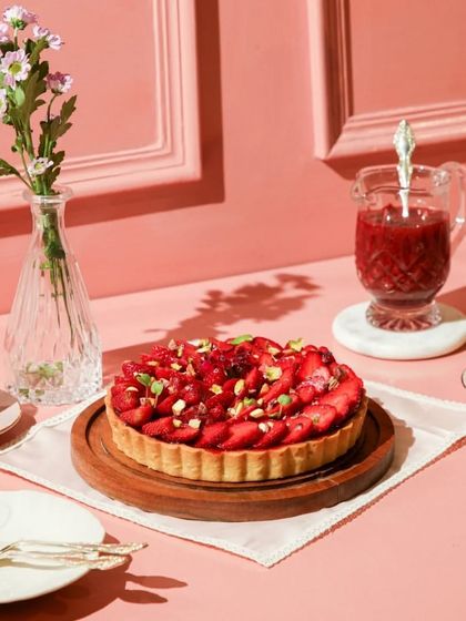Celebrate the season’s sweetness with our festive strawberry tart, a true delight for your holiday table.
