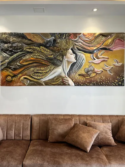 A full frontal view of the 'I'm beautiful, inside and out' mural, a piece that I hope inspires confidence and peace.