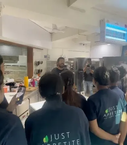 The Just Appetite team watching a demonstration during our collaborative workshop. We tailor our sessions to fit the needs of culinary professionals.