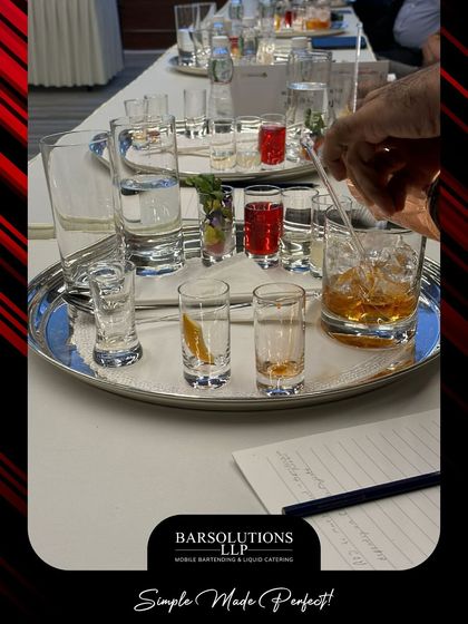 A close-up of the cocktail-making kits provided to participants at the Rackspace Google Cloud session. We supply all the necessary professional tools, ingredients, and glassware for a complete experience.