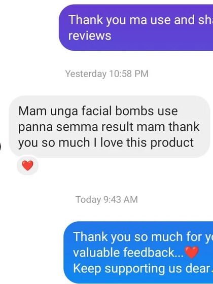 "Semma result" for my Facial Bombs. I am so happy that this quick, affordable product is delivering such amazing results for you.