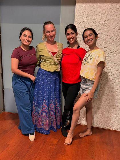 A photo of our amazing coaching team. Their diverse skills and dynamic approaches provide the best possible guidance for our ballerinas.