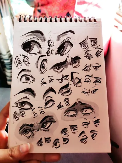Another shot of my eye practice page. This was the first day of a 60-day drawing challenge I did to push myself creatively.