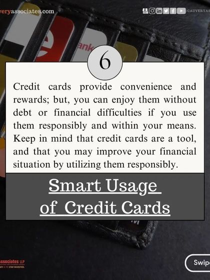 The sixth habit is the smart usage of credit cards. They are a convenient tool, but must be used responsibly and within your means to avoid debt and financial difficulties.