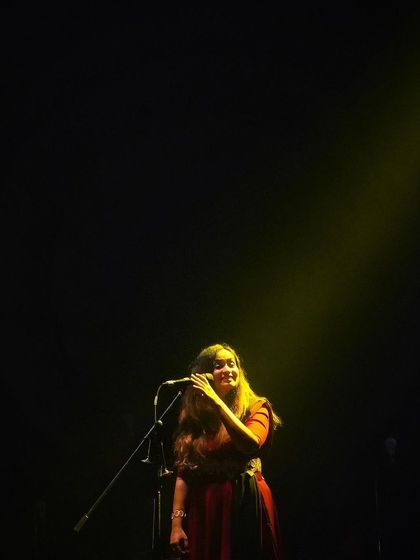 Another perspective from the 'Vari' album release concert. The lighting and atmosphere were just perfect, creating a magical space for me to share the music that is so close to my heart.