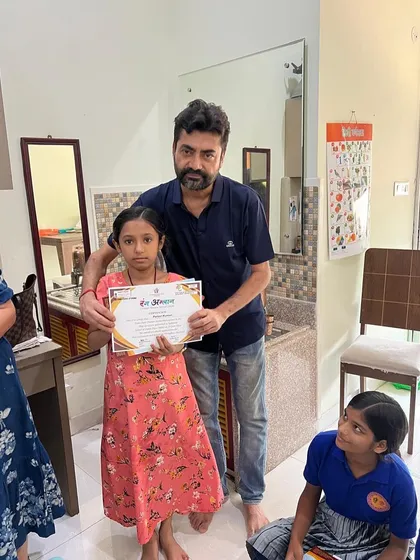 Celebrating the successful completion of our theatre workshop. This student worked so hard and gave a brilliant performance.