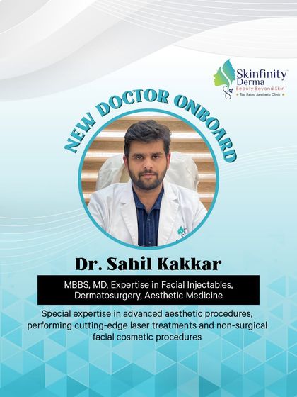 We are thrilled to have Dr. Sahil Kakkar on our team. With special expertise in facial injectables, dermatosurgery, and advanced aesthetic procedures, he brings cutting-edge techniques to provide customized solutions that enhance your natural beauty.