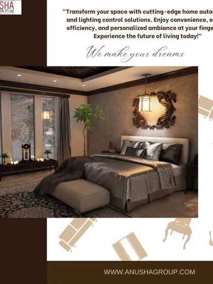 We make your dreams a reality. This image shows a beautifully lit bedroom, demonstrating how our automation solutions can create a personalized and relaxing ambiance to fit your lifestyle.