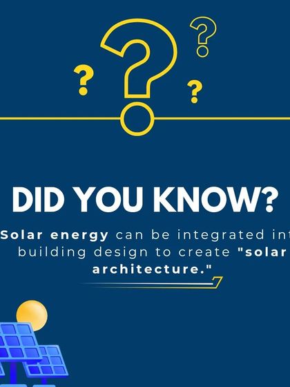 Did you know that solar energy can be integrated directly into building design to create "solar architecture"? This approach combines sustainable design and renewable energy for a greener, more efficient world.
