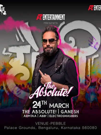 Another version of the 'Let's Play Holi' poster. These sundowner sets are perfect for celebrating the festival with a unique blend of BollyTech sounds.