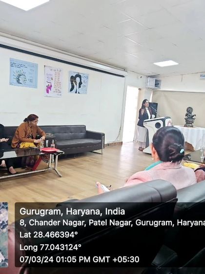 This image, complete with a GPS tag, documents the exact location of my legal awareness lecture at a Government College in Gurugram.