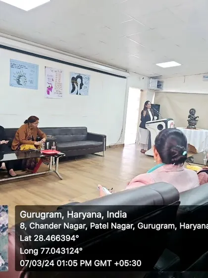 This image, complete with a GPS tag, documents the exact location of my legal awareness lecture at a Government College in Gurugram.