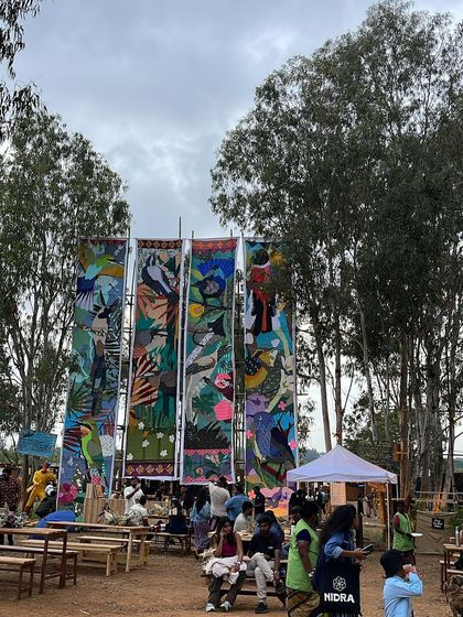 A duplicate of the Echoes of Earth art installation shot.