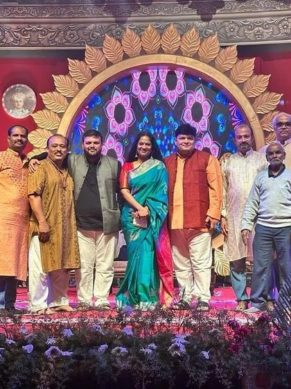 The full team on stage after a successful concert at the Mysore Palace. My gratitude goes to every single artist who shared their talent and spirit.