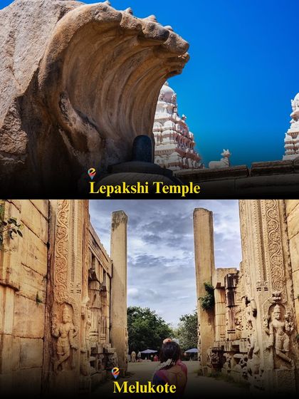 Explore ancient architecture with my day trips to the monolithic Nandi at Lepakshi Temple and the historic ruins of Melukote.