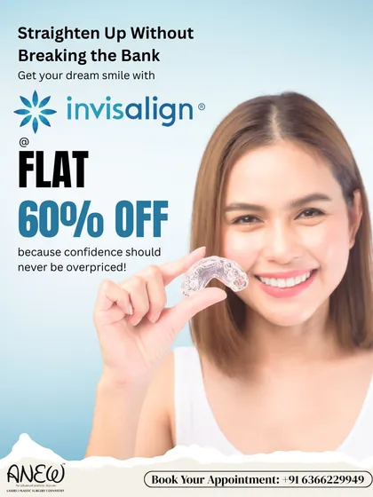 For those seeking a straighter smile without traditional braces, I offer Invisalign clear aligners. This image highlights the discreet and effective nature of the treatment, which is a removable and comfortable alternative for teeth straightening.