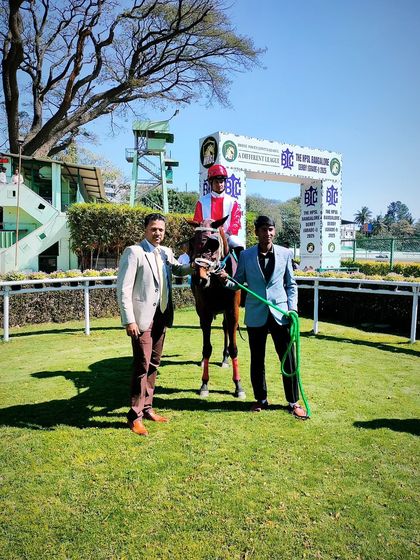 Eternal Glory, with jockey Rayan Ahmed R., after winning The Sans Craintes Million.