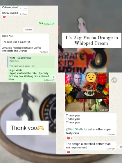 A collage of happy clients and wonderful messages for my Mocha Orange cake. I'm so grateful for my repeat customers.