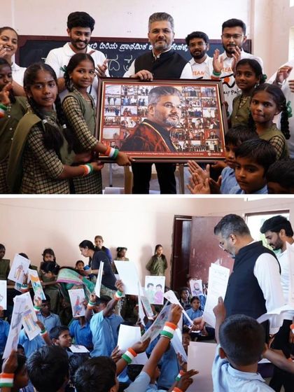 The students of Govt Higher Primary School, Arehalli, presented me with this beautiful collage. Their creativity and affection are a source of immense motivation for me and my team.