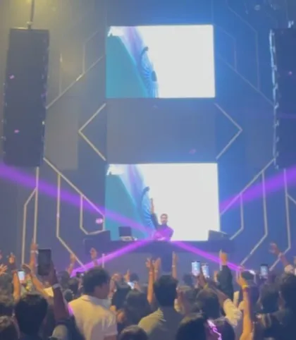The view from my console at Sunburn during our Ethnic Day party. The crowd was amazing, with everyone holding up their phones to capture the moment.