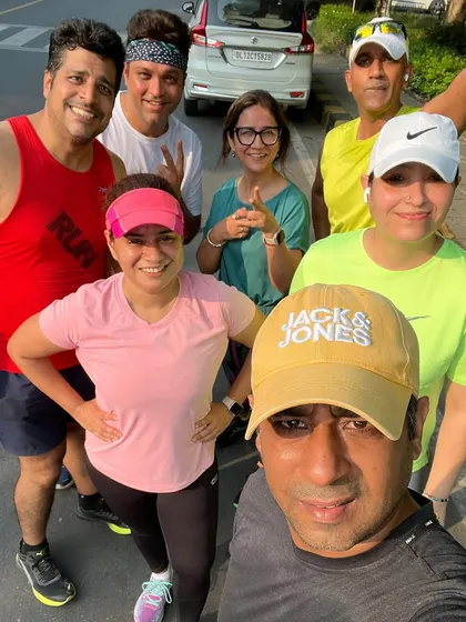 A selfie with the crew after conquering our Sunday miles. The camaraderie and shared sense of accomplishment make every run memorable.