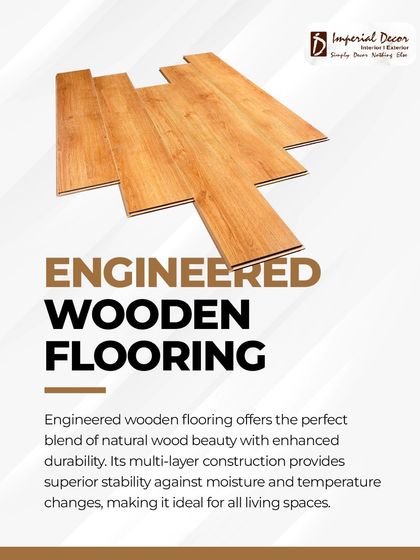 This is a sample of our engineered wooden flooring. It offers the perfect blend of natural wood beauty with enhanced durability. Its multi-layer construction provides superior stability against moisture and temperature changes, making it ideal for all living spaces.