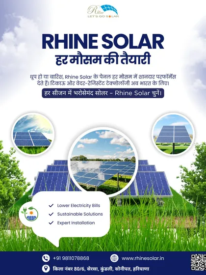 'Har mausam ki taiyari.' Whether it's sun or rain, my panels deliver excellent performance. My durable and weather-resistant technology is now available for India. Choose reliable solar for every season.