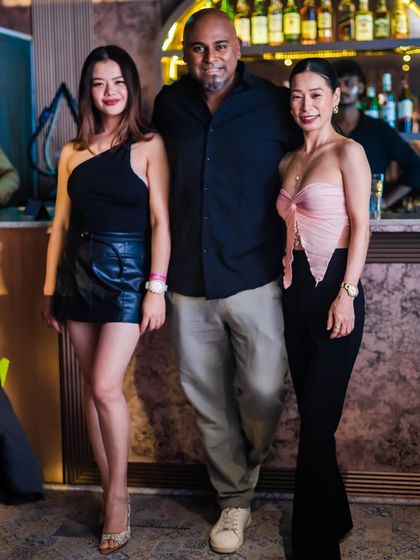 Posing with some of the regulars at my Tuesday night event. Building a community of party-goers who appreciate good music and a great vibe is a key part of what I do.