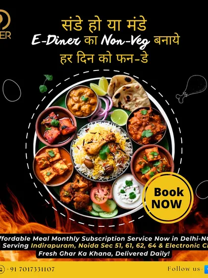 Sunday ho ya Monday, my non-veg meals make every day special. This platter shows a glimpse of the variety I offer, from rich curries and biryani to flavorful tikkas.