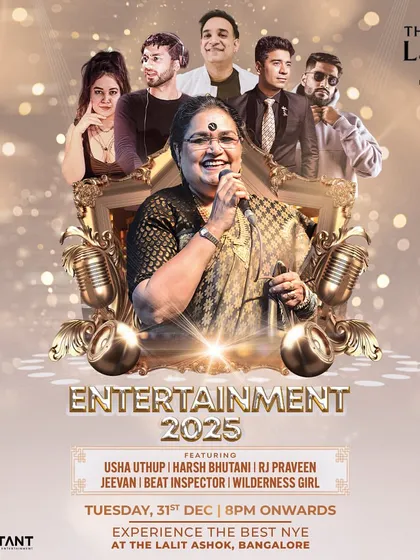 It was an honor to be featured on the lineup for the 'Entertainment 2025' New Year's Eve event, sharing the stage with the legendary Usha Uthup. This highlights my experience with large, professionally produced shows.